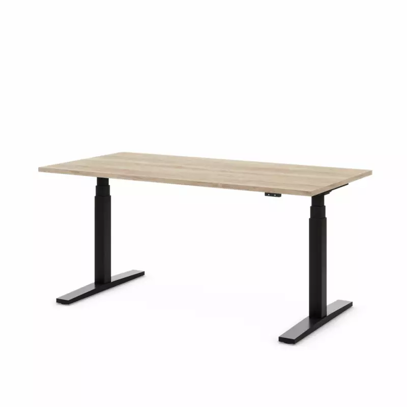 Höhenverstellbarer Schreibtisch Imperio Lift Q2 weiß, 160 x 80 cm